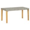 Naomi 120cm Grey Poly Rattan Garden Bench With Wooden Legs