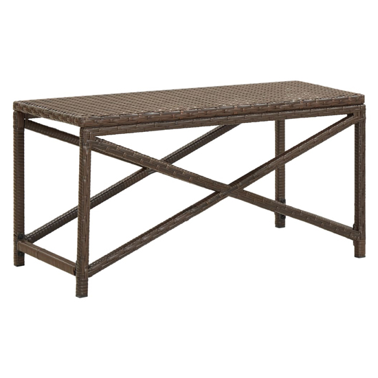 Sophiya 80cm Poly Rattan Garden Seating Bench In Brown ...