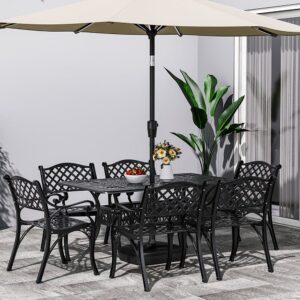 150cm Wide Garden Dining Table Hollow Cast Aluminium Tables