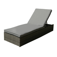 Charles Bentley Rattan Sun Lounger Grey