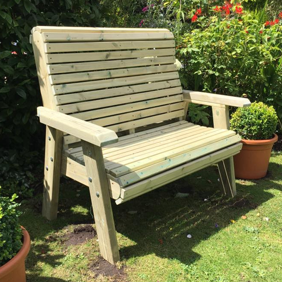 Erog Wooden Outdoor 2 Seater Bench