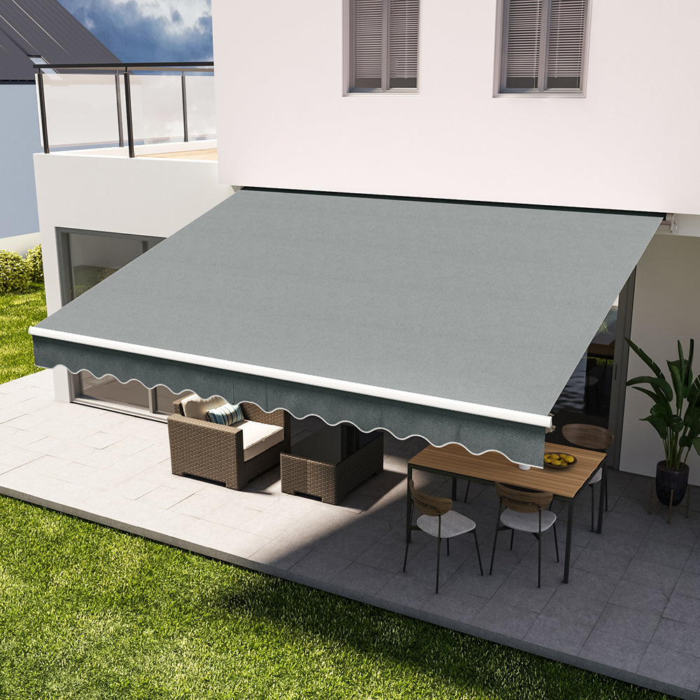 Grey Manual Shelter Retractable Patio Awning