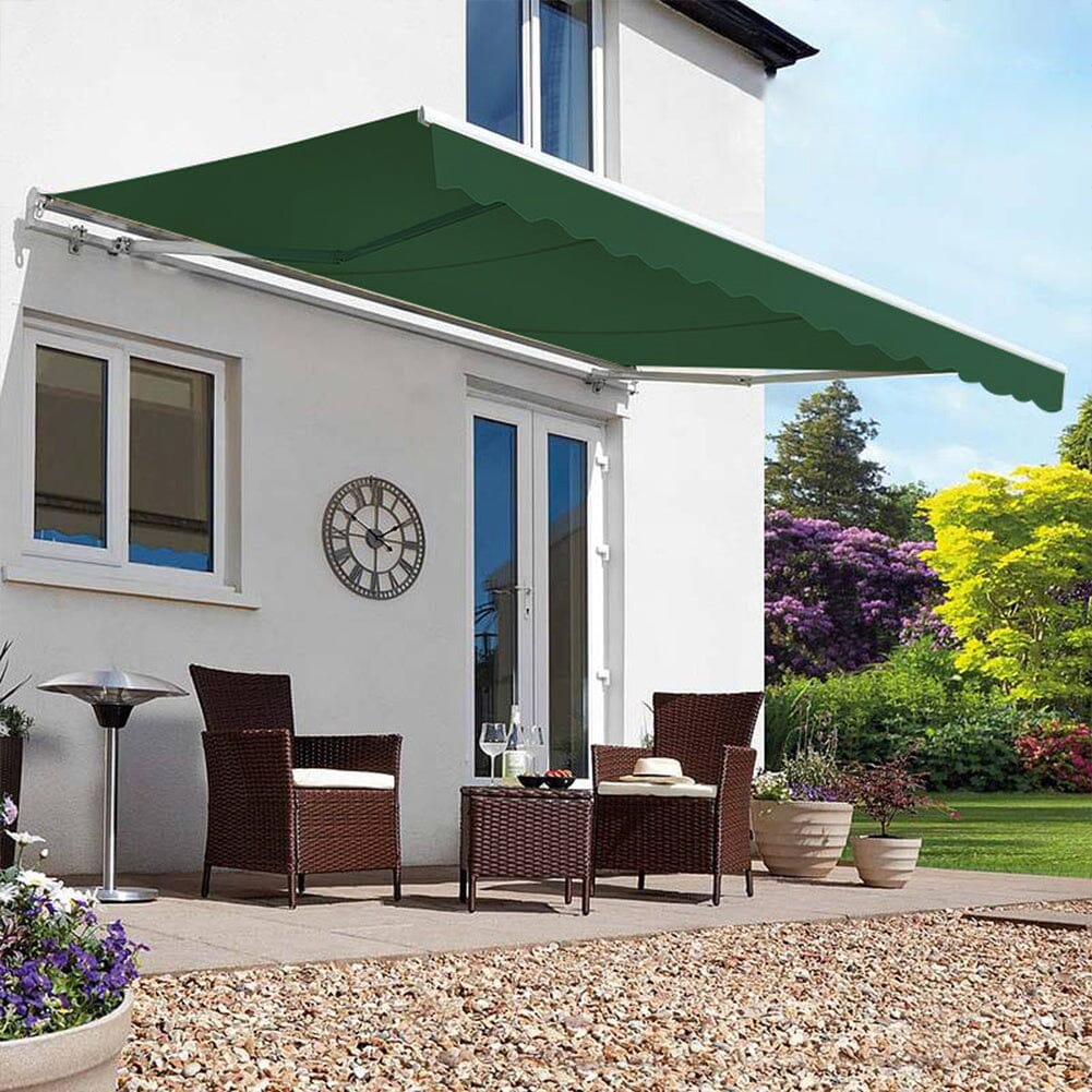 Outdoor Retractable Patio Manual Shelter Awning Canopy for Window and Door