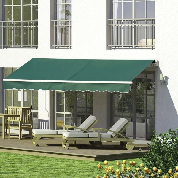 Outdoor Retractable Patio Manual Shelter Awning Canopy for Window and Door