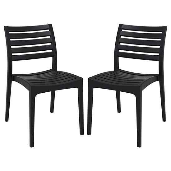 Albany Black Polypropylene Dining Chairs In Pair