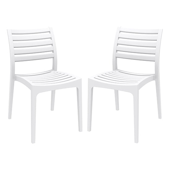 Albany White Polypropylene Dining Chairs In Pair