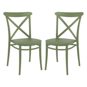 Carson Green Polypropylene And Glass Fiber Dining Chairs In Pair