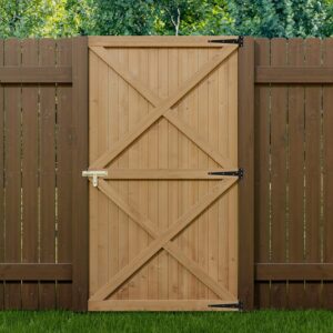 183cm H Garden Flat Top Pine Wood Gate Kit With Screw Kit