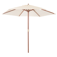 2.4m Wooden Parasol – Cream