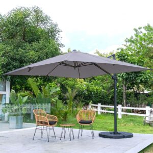 3 x 3M Wide Garden Parasol Outdoor Hanging UV Resistant and Waterproof Umbrella for Patio