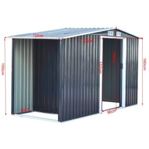 4×8 ft/ 6×8 ft Metal GardenStorage Shed with Log Storage