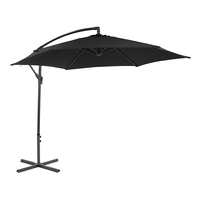 3m Hanging Banana Cantilever Garden Parasol - Black