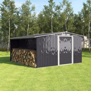 4×8/ 6×8 / 8×8/ 10×8ft Steel Garden Storage Bike Shed with Gable Roof Top Air Circulation Design