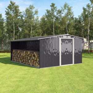 4×8/ 6×8 / 8×8/ 10×8ft Steel Garden Storage Bike Shed with Gable Roof Top Air Circulation Design