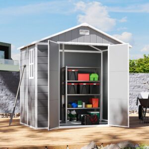 8x4ft PP Apex Roof Garden Tool Shed Outdoor Patio Storage House