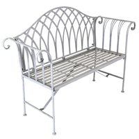 Decorative Wrought Iron Bench – Grey