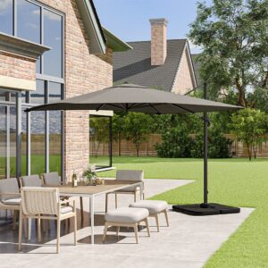 3×3M Garden Parasol Umbrella Cantilever Parasol with Petal Water Tank