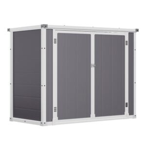 4x2ft Plastic Waterproof Grey Garden Tool Bicycle Storage Shed