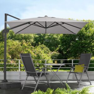 2.5M Cantilever Parasol Grey with Base for Garden