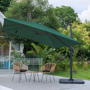 3 x 3 m Square Cantilever Parasol Light Grey Outdoor Hanging Umbrella for Garden and Patio