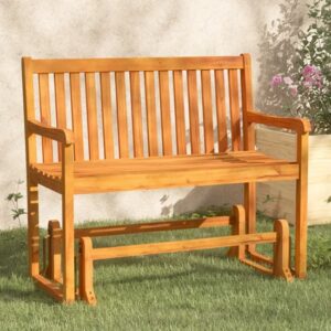 Nihara Wooden Swing Garden Seating Bench In Natural