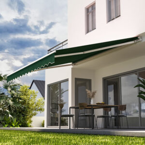 6ft/ 8ft/ 9ft/ 11ft/ 13ft Outdoor Retractable Patio Awning Canopy for Window and Door Green