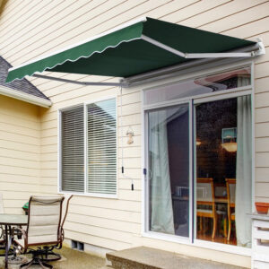 6ft/ 8ft/ 9ft/ 11ft/ 13ft Outdoor Retractable Patio Awning Canopy for Window and Door Green