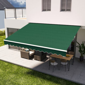 6ft/ 8ft/ 9ft/ 11ft/ 13ft Outdoor Retractable Patio Awning Canopy for Window and Door Green