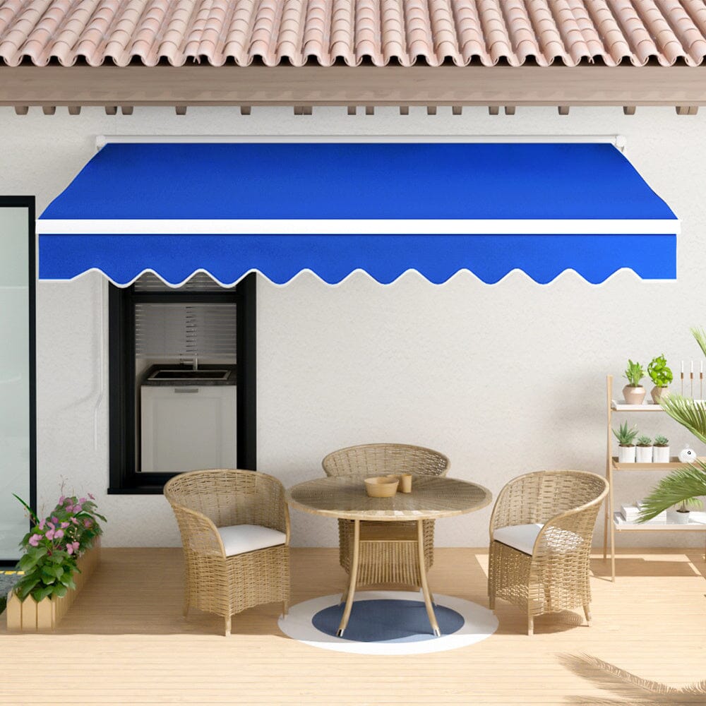 Outdoor Retractable Patio Manual Shelter Awning Canopy for Window and Door