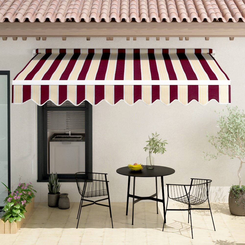 Outdoor Retractable Patio Manual Shelter Awning Canopy for Window and Door