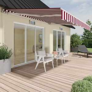 6ft/ 8ft/ 9ft/ 11ft/ 13ft Outdoor Retractable Patio Manual Shelter Awning Canopy for Window and Door