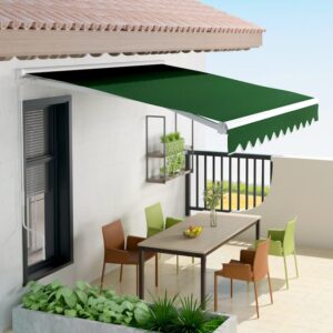 6ft/ 8ft/ 9ft/ 11ft/ 13ft Outdoor Retractable Patio Manual Shelter Awning Canopy for Window and Door