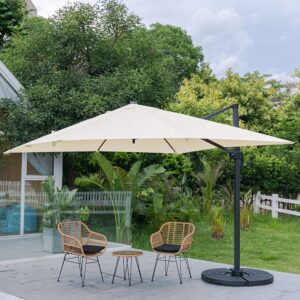 3 x 3M Wide Garden Parasol Outdoor Hanging UV Resistant and Waterproof Umbrella for Patio