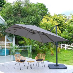 3 x 3M Wide Garden Parasol Outdoor Hanging UV Resistant and Waterproof Umbrella for Patio