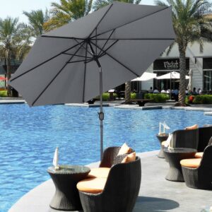 3M Sunshade Parasol Backyard Garden Tilt Umbrella with Crank