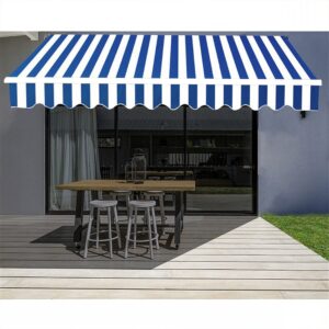 6ft/ 8ft/ 9ft/ 11ft/ 13ft Outdoor Retractable Patio Manual Shelter Awning Canopy for Window and Door