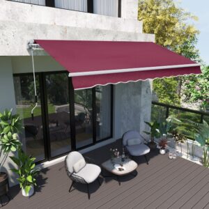 6ft/ 8ft/ 9ft/ 11ft/ 13ft Outdoor Retractable Patio Manual Shelter Awning Canopy for Window and Door