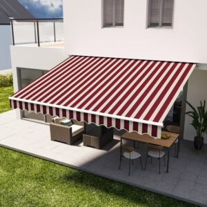 6ft/ 8ft/ 9ft/ 11ft/ 13ft Outdoor Retractable Patio Manual Shelter Awning Canopy for Window and Door